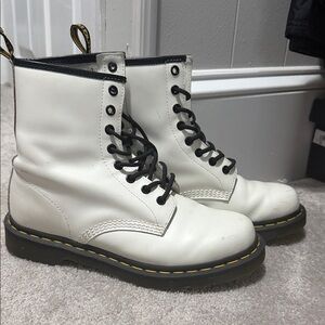 Dr. Martens White Leather Boots 1460